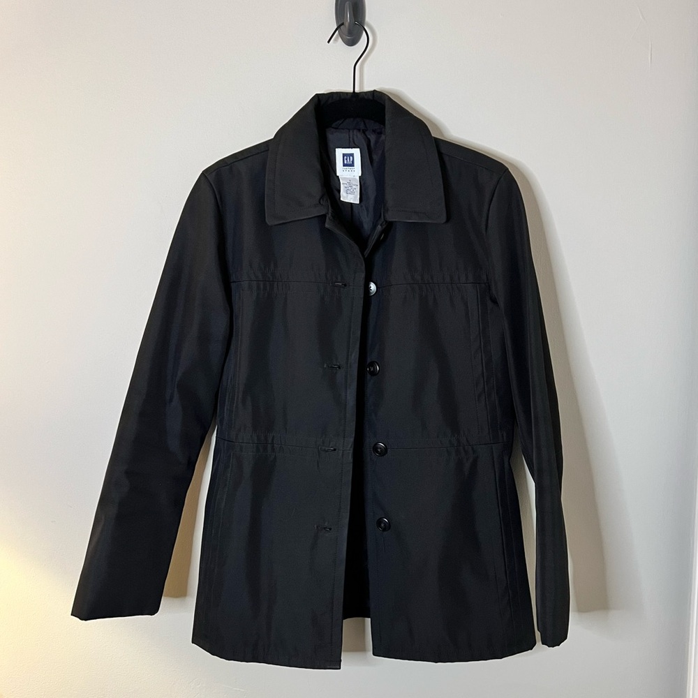 GAP Black Nylon button up Jacket size small